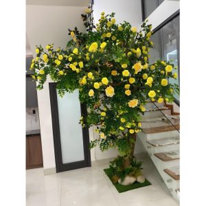 Chậu Cây Hoa Hồng Giả Để Sàn